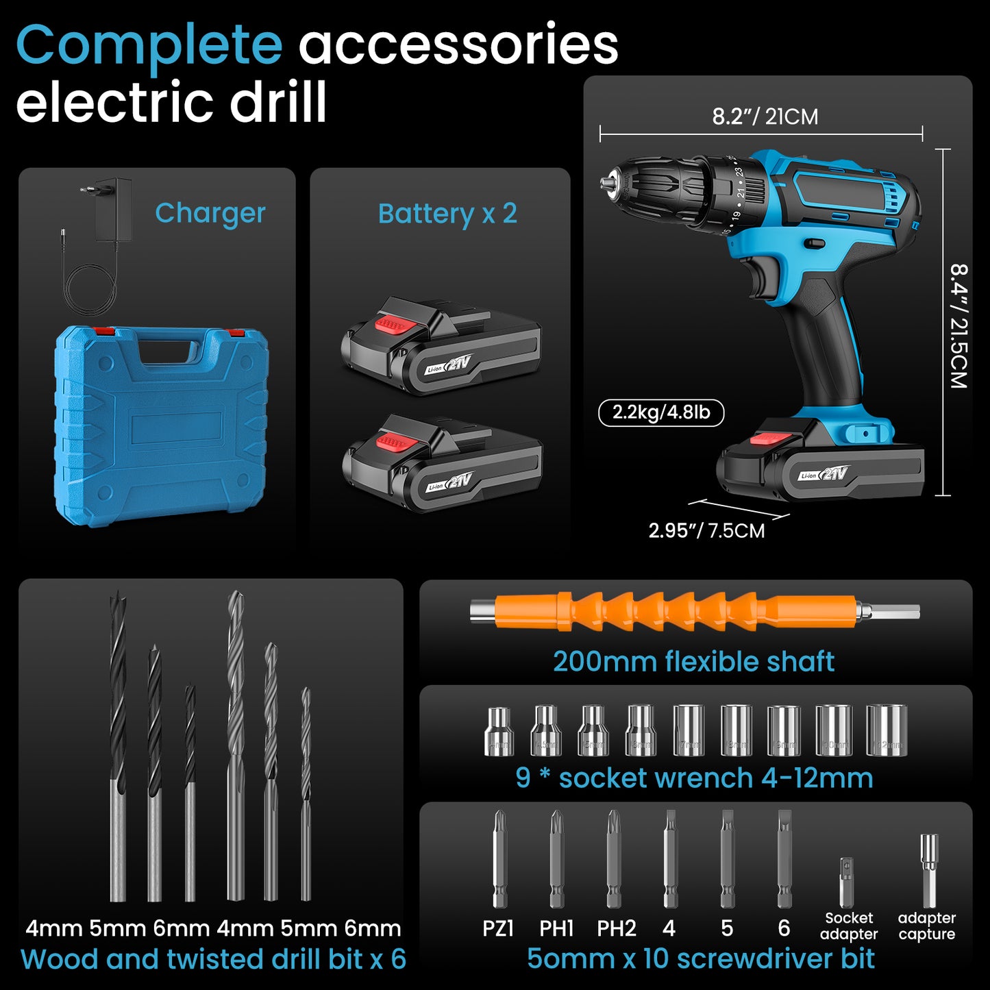 Atornillador y Taladro Percutor Eléctrico